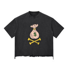 Load image into Gallery viewer, Money Bag Snow Wash Raw-Hem Boxy T-Shirt