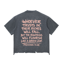 Load image into Gallery viewer, Money Bag Snow Wash Raw-Hem Boxy T-Shirt
